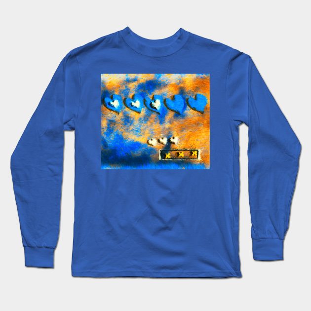 Many Blue Hearts Long Sleeve T-Shirt by Joy Watson